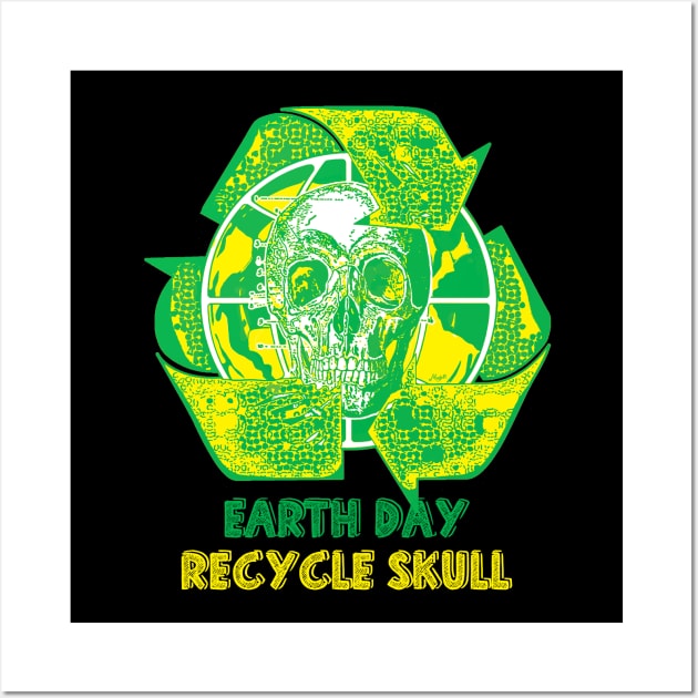 Earth day recycle skull symbo Wall Art by schaefersialice